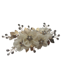 Sweet Mesh Hair Comb Headband Accessories Simulation Fabric Flower Headdress